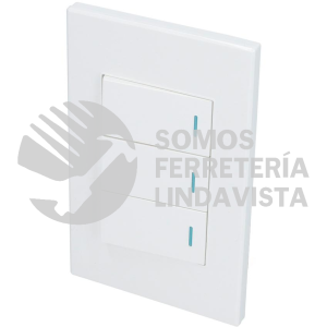 P623B PLACA 3 SWITCH 1/3, LINEA PREMIUM, COLOR BLANCO SURTEK