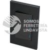 P623N PLACA 3 SWITCH 1/3, LINEA PREMIUM, COLOR NEGRO SURTEK