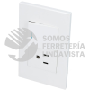 P624B PLACA 1 SWITCH 1 CONTACTO 1/2, LINEA PREMIUM, COLOR BLANCO SURTEK