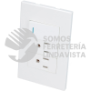 P625B PLACA 1 SWITCH 2 CONTACTOS 1/3, LINEA PREMIUM, COLOR BLANCO SURTEK