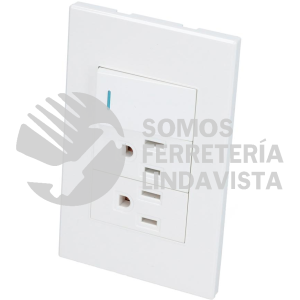 P625B PLACA 1 SWITCH 2 CONTACTOS 1/3, LINEA PREMIUM, COLOR BLANCO SURTEK