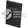 P625N PLACA 1 SWITCH 2 CONTACTOS 1/3, LINEA PREMIUM, COLOR NEGRO SURTEK