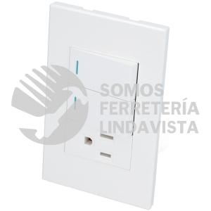 P626B PLACA 2 SWITCH 1 CONTACTO 1/3, LINEA PREMIUM, COLOR BLANCO SURTEK
