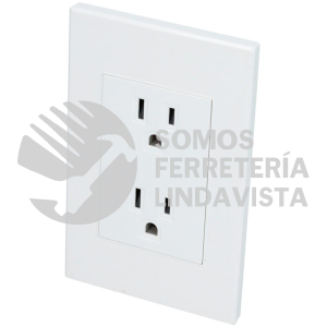 P627B PLACA CONTACTO DUPLEX, LINEA PREMIUM, COLOR BLANCO SURTEK