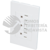 P628B PLACA 3 CONTACTOS 1/3, LINEA PREMIUM, COLOR BLANCO SURTEK