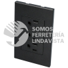P628N PLACA 3 CONTACTOS 1/3, LINEA PREMIUM, COLOR NEGRO SURTEK