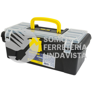 125071 CAJA PORTAHERRAMIENTAS PLASTICA CON BROCHES PLASTICOS Y ORGANIZADOR 12" X 6" X 5" SURTEK