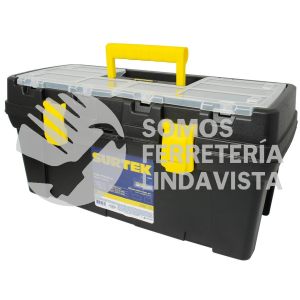 125074 CAJA PORTAHERRAMIENTAS PLASTICA CON BROCHES PLASTICOS Y ORGANIZADOR 20" X 9" X 10" SURTEK