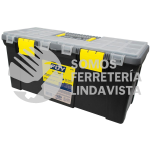 143202 CAJA PORTAHERRAMIENTAS PLASTICA CON BROCHES PLASTICOS Y ORGANIZADOR 22" X 10" X 10" FOY