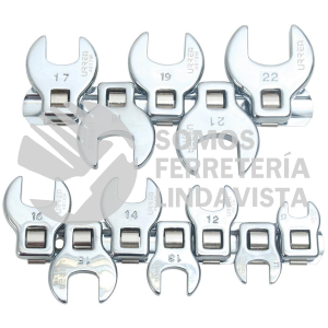 4900-12M JUEGO DE LLAVES PATA DE CUERVO CUADRO DE 3/8" METRICAS, 12 PIEZAS URREA