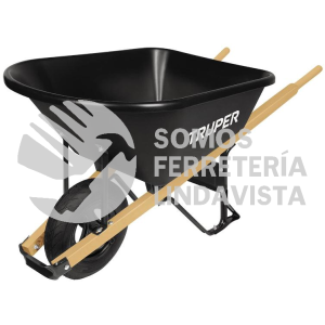 19805 TP-6 CARRETILLA CONCHA PLASTICA 6 FT3 NEUMATICA B/MADERA TRUPER