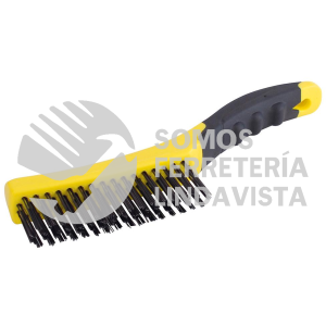 123278 CEPILLO DE ALAMBRE DE ACERO AL ALTO CARBON CON 4X16 FILAS DE PINCELES CON MANGO BIMATERIAL SURTEK