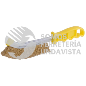 123279 CEPILLO DE ALAMBRE DE ACERO LATONADO ANTI-CHISPA CON MANGO CURVO SURTEK