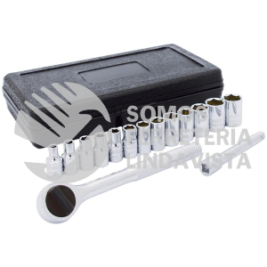 F4400 JUEGO DE 15 DADOS EN PULGADAS CUADRO DE 1/4", 6 PUNTAS SURTEK
