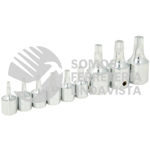 F4451T JUEGO DE 9 DADOS CON PUNTA TORX CUADRO DE 1/4" Y 3/8" SURTEK