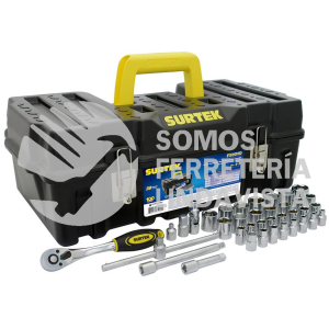 F5101C JUEGO DE DADOS Y ACCESORIOS CUADRO DE 3/8" COMBINADO, 38 PIEZAS, EN CAJA SURTEK