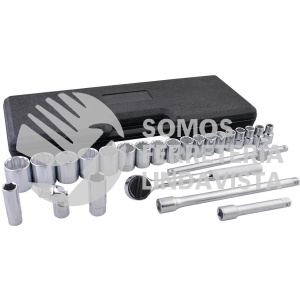 F5800C JUEGO DE DADOS Y ACCESORIOS CUADRO DE 1/2" COMBINADO, 25 PIEZAS SURTEK