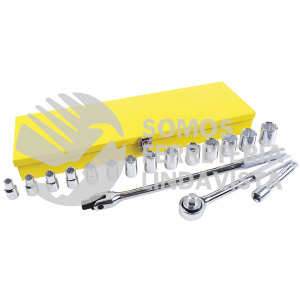 F09S JUEGO DE DADOS Y ACCESORIOS CUADRO DE 1/2" EN PULGADAS, 17 PIEZAS SURTEK
