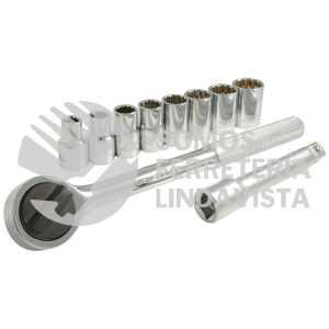 A01S JUEGO DE DADOS Y ACCESORIOS CUADRO DE 1/2" EN PULGADAS, 10 PIEZAS SURTEK