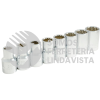S01S JUEGO DE 8 DADOS EN PULGADAS CUADRO DE 1/2", 12 PUNTAS, EN RIEL SURTEK