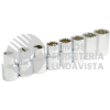 S01M JUEGO DE 8 DADOS METRICOS CUADRO DE 1/2", 12 PUNTAS, EN RIEL SURTEK