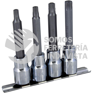 F5800TL JUEGO DE 4 DADOS PUNTA LARGA TORX CUADRO DE 1/2" SURTEK