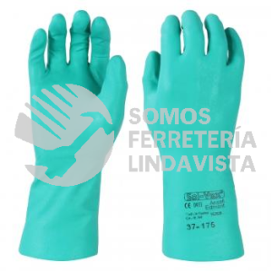 37-175-8 GUANTE DE NITRILO VERDE PARA USO QUIMICO #8 SOLVEX