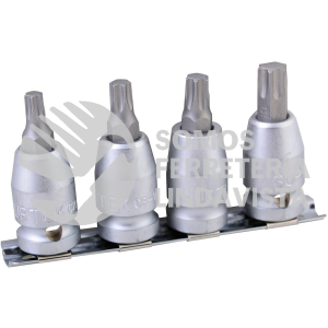 F5800T JUEGO DE 4 DADOS PUNTA TORX CUADRO DE 1/2" SURTEK