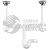 3735 DOBLE CESPOL FLEXIBLE CON BOTE Y CONTRACANASTE AC INOX URREA