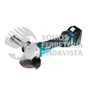 DGA464RTJU MINIESMERIL 115MM 4-1/2" 8 500 RPM M/BL IND BAT LI-ION 2 BAT 5 0 A H Y CARG C/DISCO, FRENO EST MONT (BLUETHOOTH) 18V MAKITA