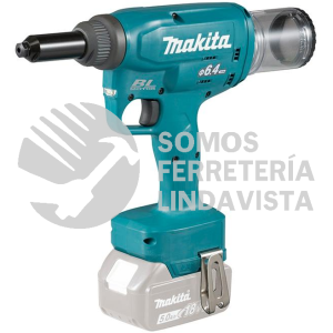 DRV250Z PISTOLA REMACHADORA 6 4MM 1/4" A 3/16" M/BL LI-ION S/BAT Y CARG C/NARIZ, COLET DE REPUESTO C/LUZ, FRENO 18V MAKITA
