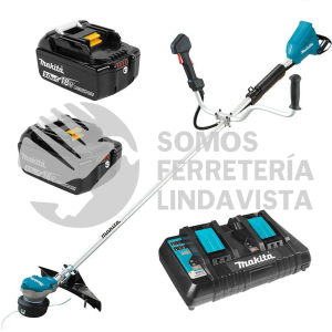 DUR368APT2 DESBROZADORA INALAMBRICA V V R 3 VEL 5,000-6,500 RPM IND BAT, LI-ION 2 BAT 5 0 A H C/IND Y CARG DOBLE MANGO "U" C/FRENO 18V + 18V 36V MAKITA