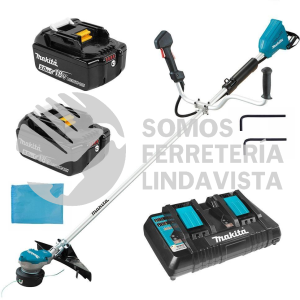 DUR368LPT2 DESBROZADORA INALAMBRICA V V R 3 VEL 5,000-6,500 RPM IND BAT, LI-ION 2 BAT 5 0 A H C/IND Y CARG DOBLE MANGO "D" C/FRENO 18V + 18V 36V MAKITA