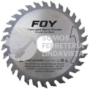 143553 DISCO PARA SIERRA CIRCULAR PARA CORTE MADERA 60 DIENTES, 7-1/4" FOY