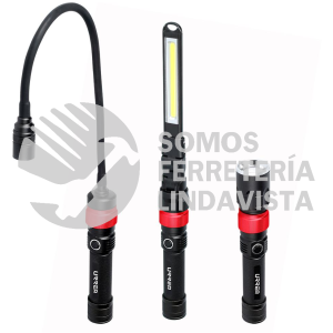 JLI6 JUEGO DE LINTERNAS CON CABEZAS INTERCAMBIABLES RECARGABLES, 6 PIEZAS URREA