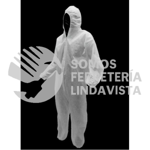 OVD01 OVEROL DESECHABLE CON CAPUCHA UNITALLA, COLOR BLANCO SURTEK