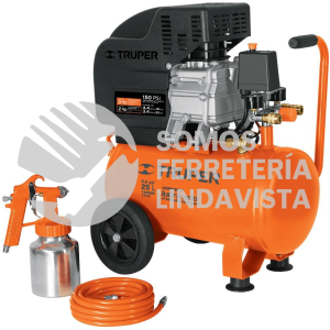 100300 KIT, COMPRESOR 25 L, 3 HP, MANGUERA DE PVC Y PISTOLA TRUPER