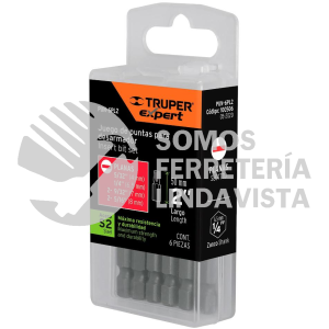 100506 PUN-6PL2 JUEGO DE 6 PUNTAS PLANAS COMBINADAS LARGO 2" TRUPER