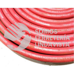 ARPM IP-7-2011 MANGUERA SIAMESA ROJA ACETILENO Y VERDE OXIGENO DE 1/4" DE 200PSI VENTA POR METRO GOOD YEAR