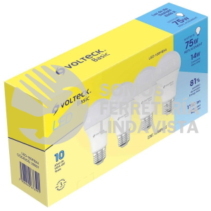 28007 LED-100FBX4 PACK DE 4 LAMPARAS DE LED A19 14 W LUZ DE DIA CAJA BASIC VOLTECK