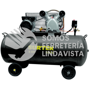 COMP6200B COMPRESOR DE AIRE ELECTRICO CON TRANSMISION DE BANDA 200 LT 3 HP 127 V SURTEK