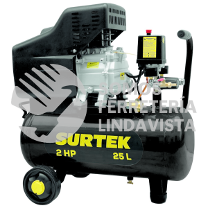 COMP425B COMPRESOR DE AIRE ELECTRICO LUBRICADO 25 LT 2 HP 127 V SURTEK