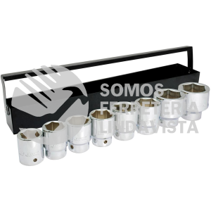 F598 JUEGO DE 8 DADOS EN PULGADAS CUADRO DE 3/4", 6 PUNTAS SURTEK
