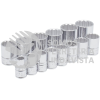 5400PA JUEGO DE DADOS CUADRO DE 1/2", 12 PUNTAS, EN PULGADAS, EN RIEL, 14 PIEZAS URREA