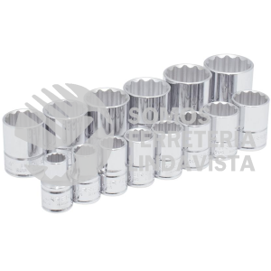 5400PA JUEGO DE DADOS CUADRO DE 1/2", 12 PUNTAS, EN PULGADAS, EN RIEL, 14 PIEZAS URREA