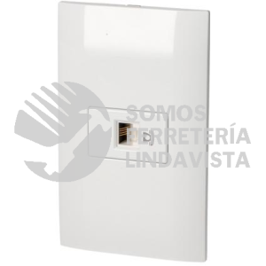 P434B PLACA 1 TOMA PARA TELEFONO 1/3, LINEA AMERICANA, COLOR BLANCO SURTEK