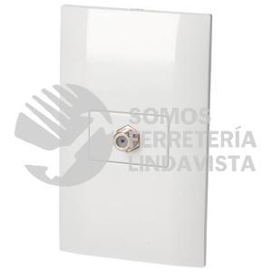 P433B PLACA 1 TOMA PARA TV 1/3, LINEA AMERICANA, COLOR BLANCO SURTEK