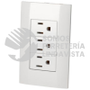 P428B PLACA 3 CONTACTOS 1/3, LINEA AMERICANA, COLOR BLANCO SURTEK