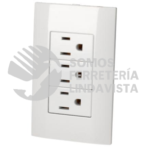 P428B PLACA 3 CONTACTOS 1/3, LINEA AMERICANA, COLOR BLANCO SURTEK