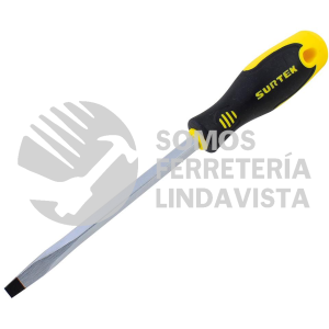D264 DESTORNILLADOR CON MANGO BIMATERIAL, PUNTA PLANA BARRA CUADRADA 1/4" X 4" SURTEK